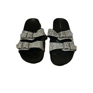 Rhinestone Embellished Slide Sandals